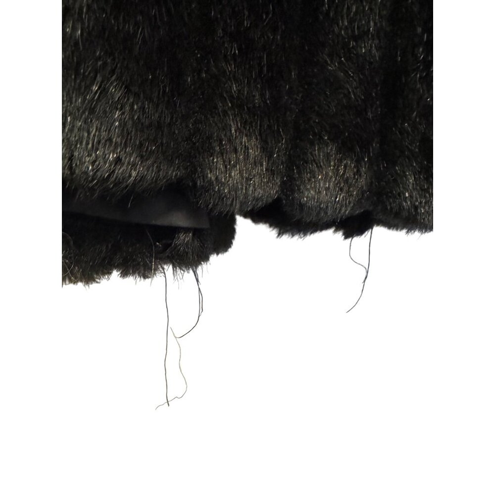 Vintage Ron Do Faux Fur Jacket Black L Large Open Front - Picture 8 of 8